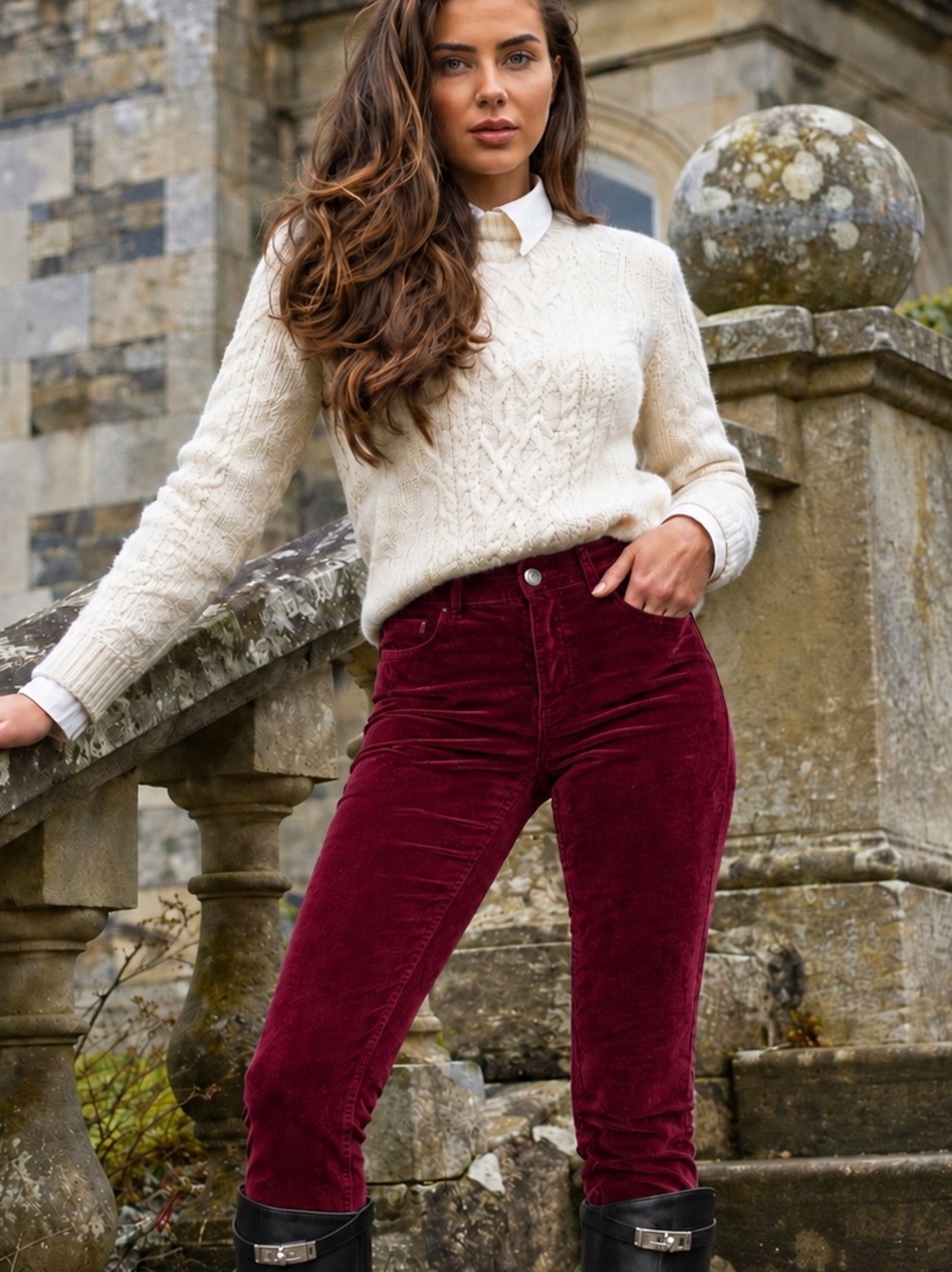 LOFT Crimson Wine Red Burgundy Velvet Skinny Pants Size 4/27 Ankle Luxe Preppy
